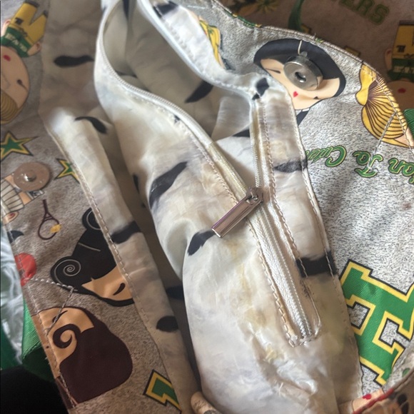 Harajuku Lovers Bag Green Top Snap Closure Shopper Shoulder tote Sports Motif - Picture 9 of 9